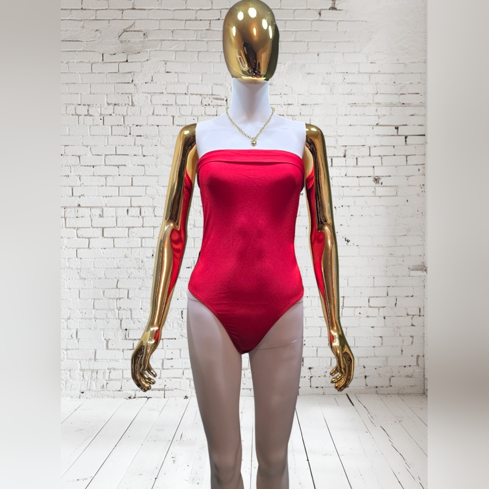 MISSGUIDED Bodysuit with metallic-look flap detail